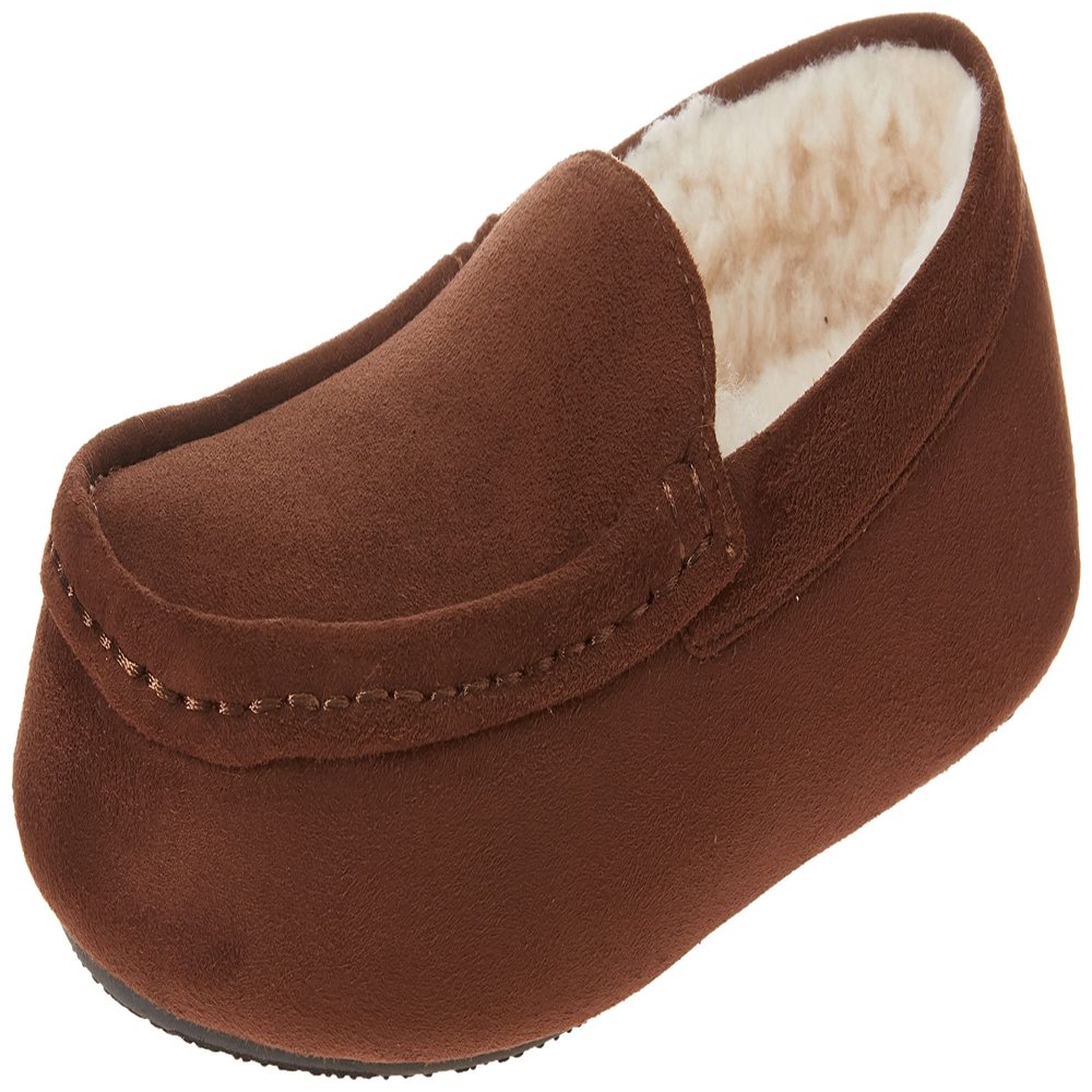 Amazon Essentials Men's Moccasin Slippers, Dark Toffee Brown Microsuede, 9