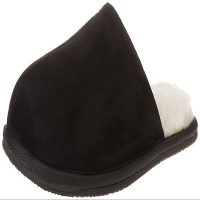 Amazon Essentials Men's Cozy Non Slip House Slippers, Black Microsuede, 14