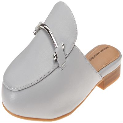 Amazon Essentials Women's Buckle Mule, Grey, 7.5 Wide