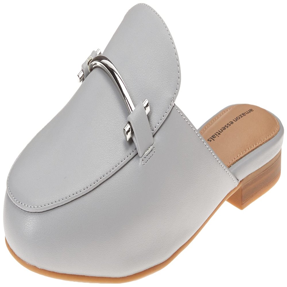 Amazon Essentials Women's Buckle Mule, Grey, 7.5 Wide