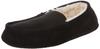 Amazon Essentials Men's Moccasin Slippers, Black Microsuede, 11