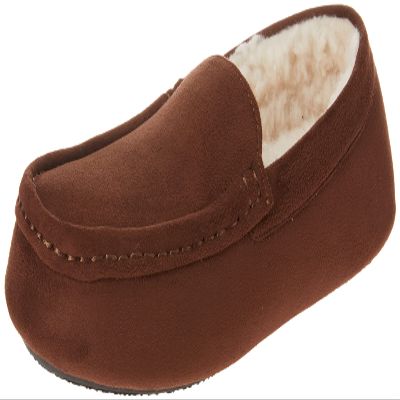 Amazon Essentials Men's Moccasin Slippers, Dark Toffee Brown Microsuede, 8