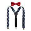 Spring Notion Men's Cotton Floral Suspenders and Bow Tie Set for Groomsmen Wedding Parties, Stars 42 Inch view 1