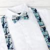 Spring Notion Men's Cotton Floral Suspenders and Bow Tie Set for Groomsmen Wedding Parties, 50-Marine 48 Inch view 2