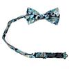 Spring Notion Men's Cotton Floral Suspenders and Bow Tie Set for Groomsmen Wedding Parties, 50-Marine 48 Inch view 3