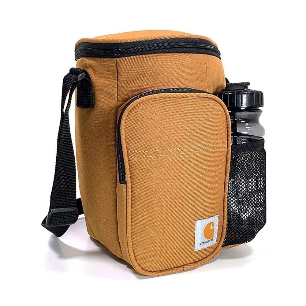 Carhartt Gear B0000288 Insulated 10 Can Vertical Cooler + Water Bottle - One Size Fits All - Carhartt Brown