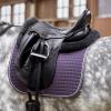 HORZE Adepto Quilted Quick-Dry Dressage Saddle Pad for Horses with Two-Tone Trim - Blackcurrant Purple - Horse view 3