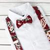 Spring Notion Boys' Cotton Floral Suspenders and Bow Tie Set For Kids Toddlers Infants, 37-Burgundy Large view 2