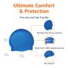 Amazon Basics Silicone Swim Cap, 1 Pack, Blue view 2