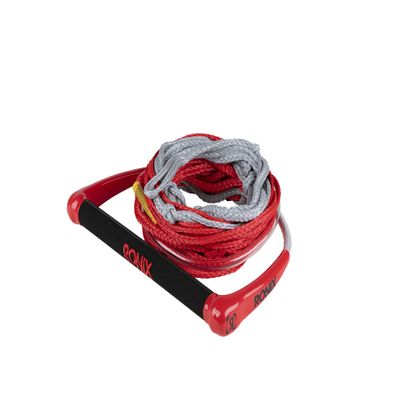 Ronix Combo 2.0, Hide Grip Wakeboard Handle, 1.15 in. Diameter w/65ft. 4, Sect. PE Rope, Red/Grey