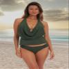 AMAVI Women's Cowl Tankini Swimsuit Top, Olive, M view 4