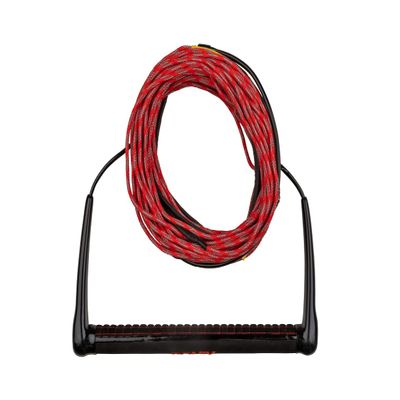 Ronix Combo 4.0 Hide Grip Wakeboard Handle, 1.15 in. Diameter w/75ft. 5-Sect. Solin Rope, Red