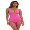 AMAVI Women's Halter One Piece Swimsuit, Hot Pink, XL view 1