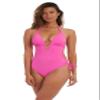 AMAVI Women's Halter One Piece Swimsuit, Hot Pink, XL view 3