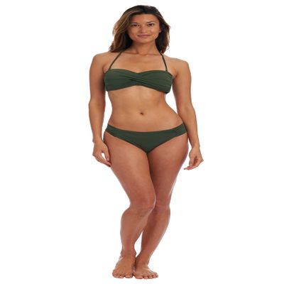 AMAVI Women's Twist Bandeau Swimsuit Top, Olive, M