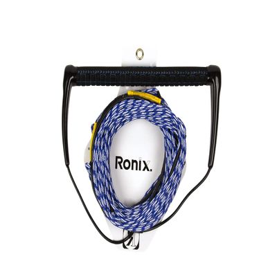 Ronix Combo 4.0 Hide Grip Wakeboard Handle, 1.15 in. Diameter w/75ft. 5-Sect. Solin Rope, Blue