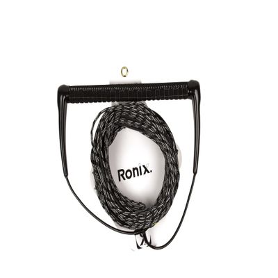Ronix Combo 4.0 Hide Grip Wakeboard Handle, 1.15 in. Diameter w/75ft. 5-Sect. Solin Rope, Black