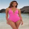 AMAVI Women's Halter One Piece Swimsuit, Hot Pink, M view 4