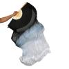 Aumulen Women 1 Piece Hand-made Real Silk Long Belly Dance Fan Veils(Right Hand Only) (Black white) view 2
