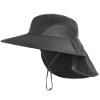 Camptrace Sun Hats for Women Men UPF 50+ UV Protection Wide Brim Hiking Fishing Hat with Neck Flap, Dark Grey view 1