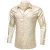 Barry.Wang Cream Men Shirt Silk Floral Long Sleeve Button Down Dress Shirt Vintage Cowboy Casual Western Designer Mexico view 4