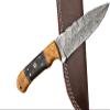 Custom handmade Damascus steel hunting knife view 3