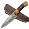 Custom handmade Damascus steel hunting knife view 4