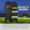 Bratla Cricket Batting Pads Covers, Black Covers for Cricket Pads for Men Batting Color Fit Neatly on Legguards Easily Put On view 2