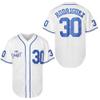 The Sandlot Benny Jersey The Jet Rodriguez Michael Squints Palledorous Alan Yeah-Yeah McClennan Movie Baseball Jersey (30 White Blue, XX-Large) view 1