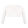 RUNQHUI Kids Girls Long Sleeve Knit Cardigan Sweater Bolero Shrug Flower Girls Dress Coat White 4 Years view 1