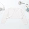 RUNQHUI Kids Girls Long Sleeve Knit Cardigan Sweater Bolero Shrug Flower Girls Dress Coat White 4 Years view 2
