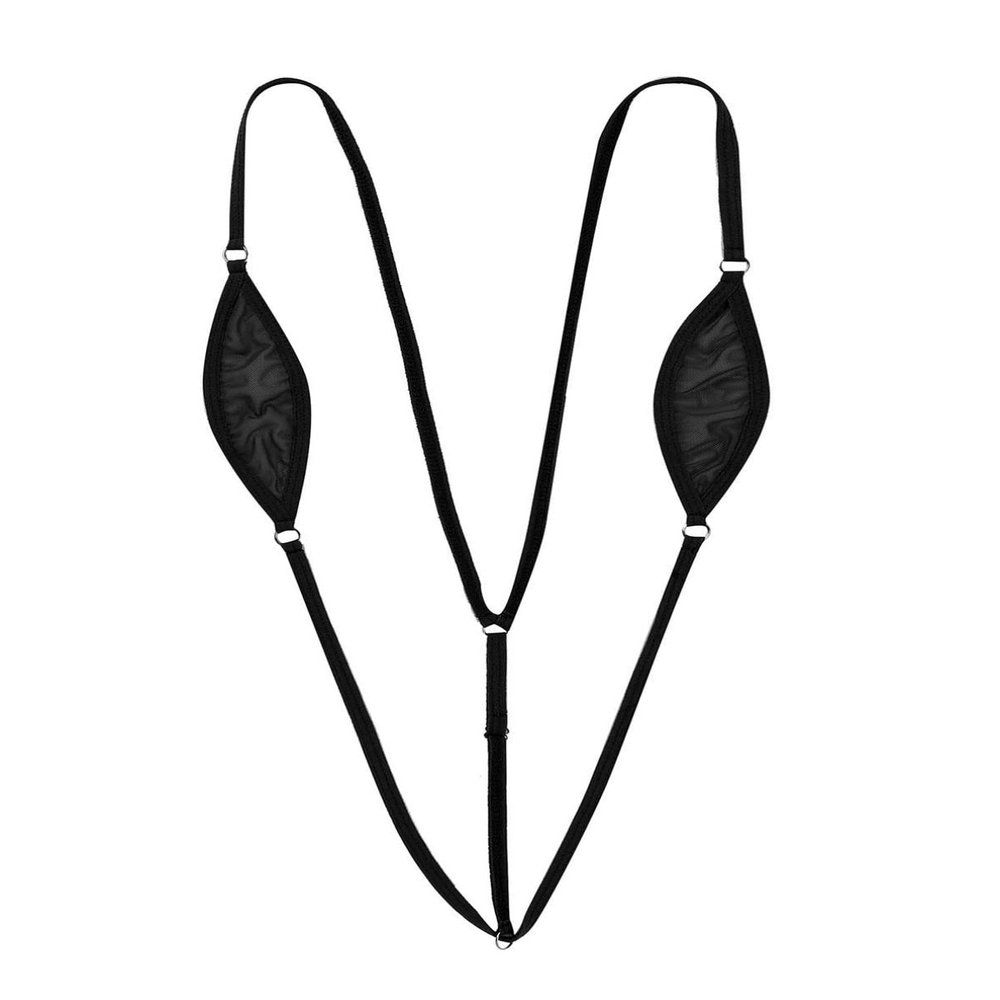 Sywiyi Women's Micro Bikini Extreme Sling Shot One Piece Lingerie Monokini Swimsuits for Women Black D One Size