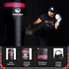 PROLAST Punching Bag for Experienced and Beginners, Boxing, MMA, Martial Arts, Muay Thai Training Equipment, Hanging, Filled, 3ft, 50 lbs, Rhino Logo, Black/Pink view 3