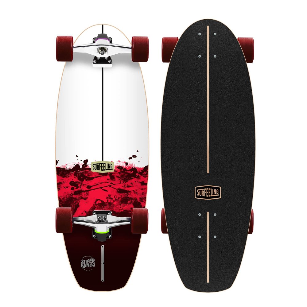 Surfeeling USA Super Fun Surf Style Skateboard (New Red)