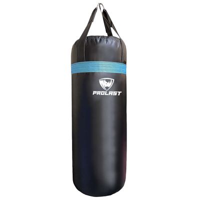 PROLAST Punching Bag for Experienced and Beginners, Boxing, MMA, Martial Arts, Muay Thai Training Equipment, Hanging, Filled, 3ft, 50 lbs, Rhino Logo, Black/Light Blue