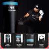 PROLAST Punching Bag for Experienced and Beginners, Boxing, MMA, Martial Arts, Muay Thai Training Equipment, Hanging, Filled, 3ft, 50 lbs, Rhino Logo, Black/Light Blue view 3
