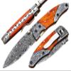 Custom handmade Bolster Orange Micarta Sheet handle Folding Knife view 1