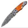 Custom handmade Bolster Orange Micarta Sheet handle Folding Knife view 2