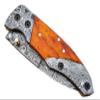 Custom handmade Bolster Orange Micarta Sheet handle Folding Knife view 3