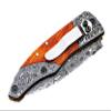 Custom handmade Bolster Orange Micarta Sheet handle Folding Knife view 4
