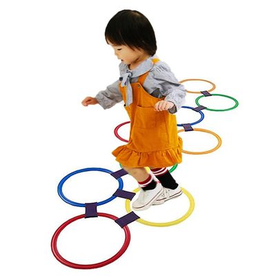 XLTTY Colorful HopsCotch Ring Game, Soft Plastic Children's HopsCotch Circle Game, Sensory Integration Training Agile Circle (Size : 48CM)
