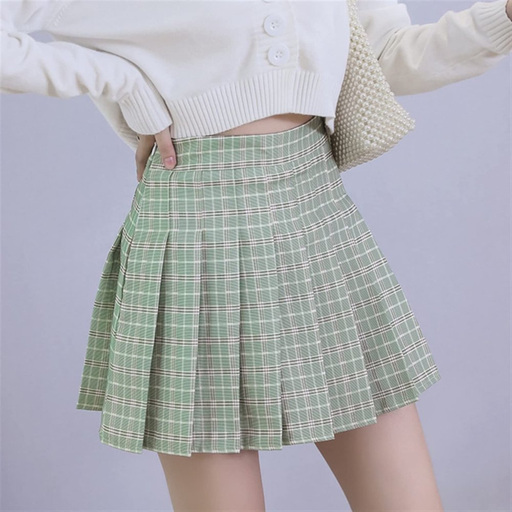 High Waist Short Pleated Skirt Micro Skirt Black Mini Skirt Women's Tennis Skirt (Color : 3, Size : L)