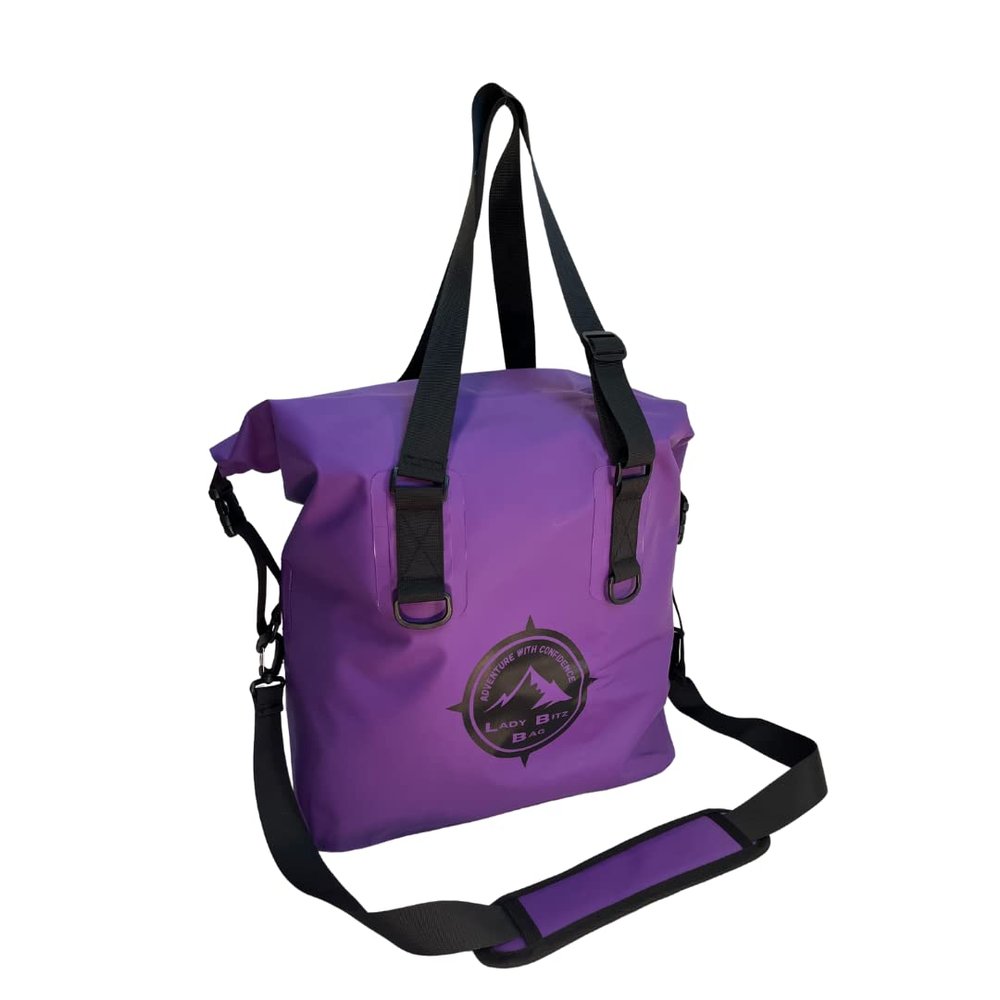 Waterproof Dry Bag- Roll top Duffle bag for Women for Rafting, Boating, Kayaking for Period product disposal when Camping, Hiking, Rafting, Purple