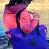 Waterproof Dry Bag- Roll top Duffle bag for Women for Rafting, Boating, Kayaking for Period product disposal when Camping, Hiking, Rafting, Purple view 2