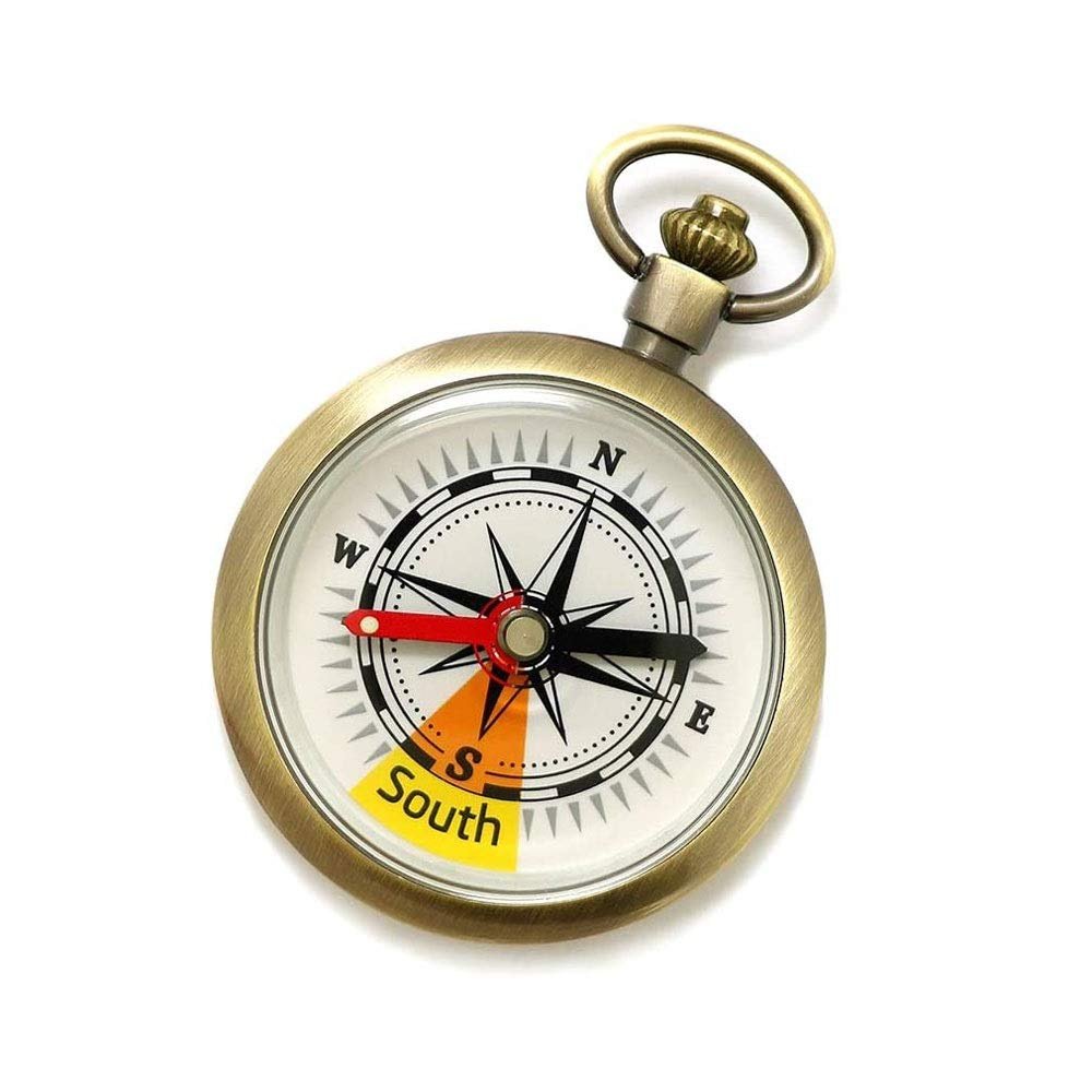 Sxdthy Outdoor Antique Copper Pocket Watch Compass North Needle,Waterproof Compass Pocket Watch Flip-Open Navigation Tools for Camping Hiking