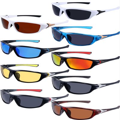 Konohan 9 Pairs Polarized Sports Sunglasses for Men Driving Shades Running and Tactical Polarized Sunglasses(Classic Colors)