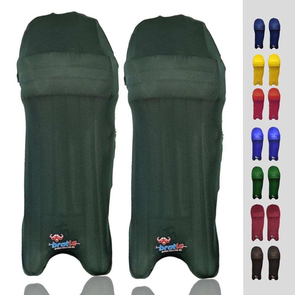Bratla Cricket Batting Pads Covers, Green Covers for Cricket Pads for Men Batting Color Fit Neatly on Legguards Easily Put On