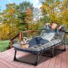 LILYPELLE Portable Folding Camping Cot, Adjustable 5-Position Adults Reclining Folding Chaise with Pillow, Outdoor Portable Folding Lounge Chair Sleeping Cots Bed for Camping, Pool, Beach, Patio view 2