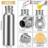 CHENGU 4 Pieces 34oz Single Wall Stainless Steel Water Bottles with Handle and Bamboo Lid Large Leakproof Metal Camping Bottles for Sports, Cyclists, Runners view 3