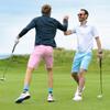 Royal & Awesome Men's Pastel Pink Golf Shorts, Golf Shorts for Men Slim Fit, Funny Men Apparel, Crazy Design, Bright Pink, Colorful, 42 Waist view 2